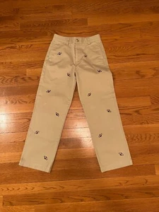 Vineyard Vines Boy's Beige Embroidered Football Khaki Pants Size 10 - Picture 1 of 6