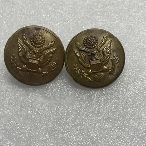 Antique Early US Army Military Great Seal Uniform Eagle 1 1/8" Brass Button - Picture 1 of 6