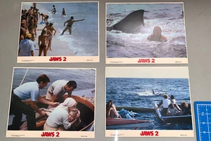 JAWS 2 1978 Great White Shark Movie Film Promotional Lobby Card Set of 4 - Picture 1 of 1