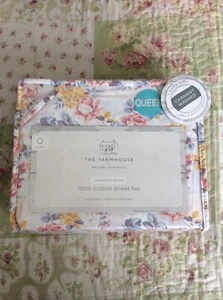 NWT Queen Floral 6 Pcs Bedding Set By Shabby Chic Rachel Ashley 100% Cotton - Picture 1 of 10
