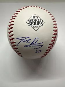 Jake Latz SIGNED 2023 World Series Baseball Texas Rangers Autographed - Picture 1 of 3