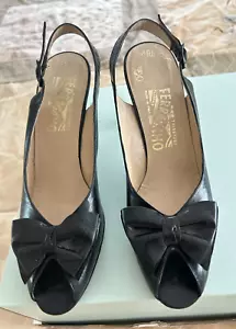 Salvatore Ferragamo-Damen-Schwarz Leder 2131173 Absatz-Schuhe.US Gr-7,5AA.EUR-38,5A - Bild 1 von 16
