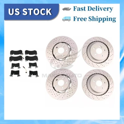 For Mercedes Benz E63 AmgS C63 Cls63 Amg front rear brake pads&Rotors US - Image 1 of 4