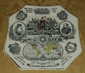 PLATA Y FLEMING 57 MADERA ST. LONDON E.C. 1 PLATO 9 3/4" VICTORIA REINA JUBILEO - Imagen 1 de 11