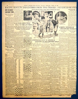 Página deportiva 1921 - Confianza en Estados Unidos Amateurs para ganar título de golf británico, Ouimet Foto 1 de 3