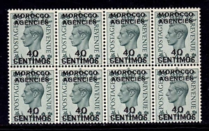 GRAN BRITÁNICA (MARRUECOS) — SCOTT 87 — 1940 40c ON 4d KGVI — Estampillada sin montar o nunca negra/8 — scv $280 - Imagen 1 de 2