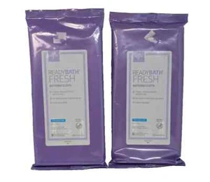 2 Pk Medline ReadyBath Fresh Bathing Cloths Fragrance Free No Rinse Exp 2026 - Picture 1 of 3