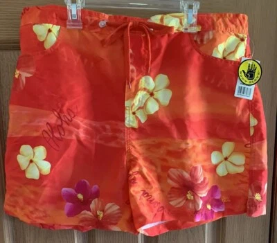 Body Glove Nuevo con Etiquetas Mujer’s Bañador Board Shorts Sin Forro Hawaiano XL Rojo Foto 1 de 4
