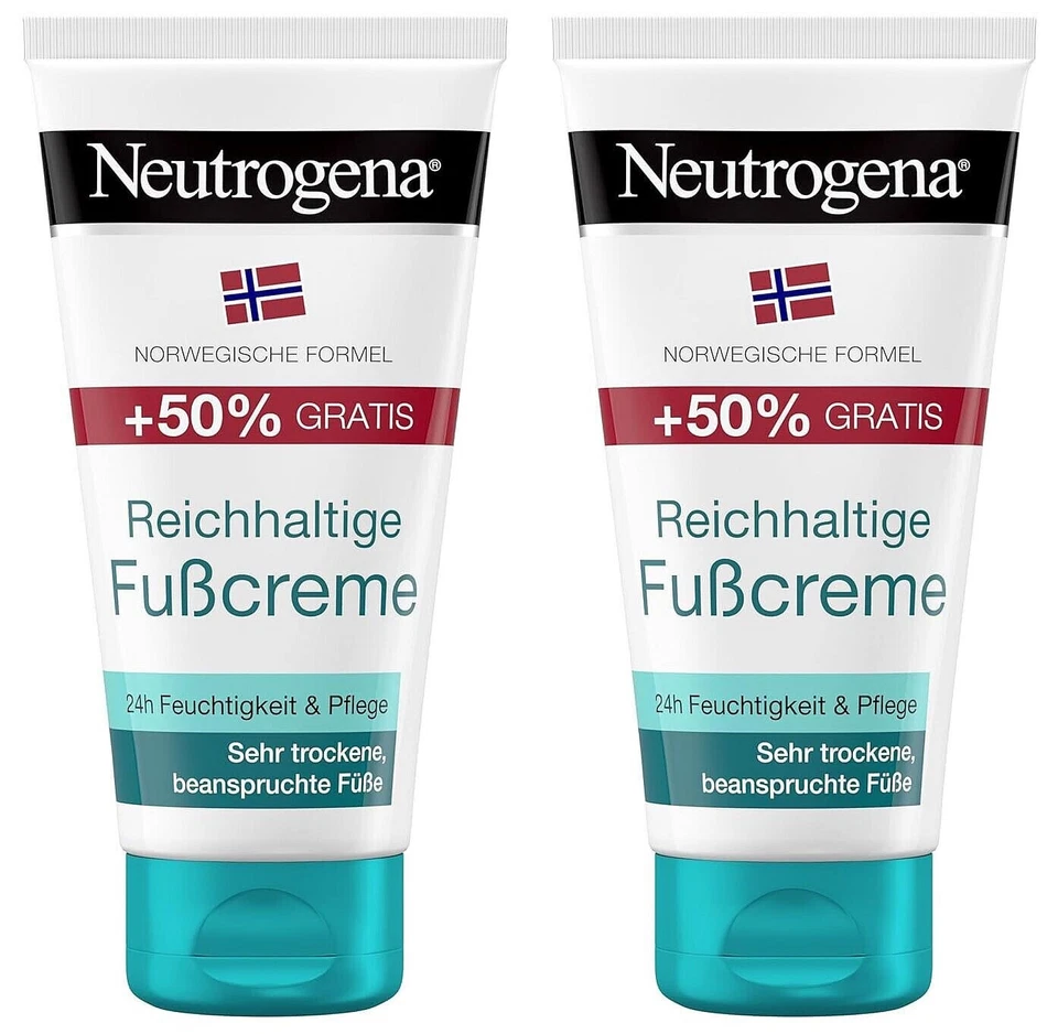 ✅Neutrogena Reichhaltige Fußcreme 24h Feuchtigkeitsspendende Fuß Creme 2x 150ml✅