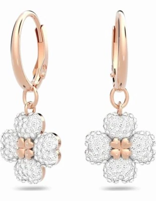 Pendientes colgantes Swarovski Latisha flor, blanco, chapado en oro rosa - 5636517 nuevos con etiquetas Foto 1 de 4