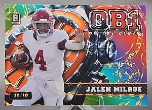 Jalen Milroe 10/10 2024 Wild Card QB1 Rookie RC Rainbow Prizm Foil Seattle SSP - Imagen 1 de 2