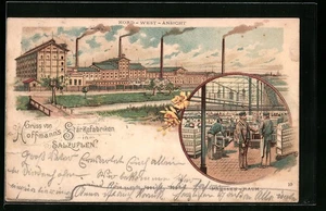 Lithographie Salzuflen, Hoffmanns Stärkefabriken, Gesamtansicht und Pressen-Rau - Picture 1 of 2