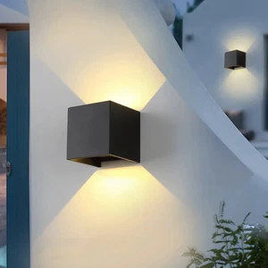 2x LED Wandleuchte 6W Up & Down verstellbar IP65 warm/kaltweiß modern Outdoor - Bild 1 von 8
