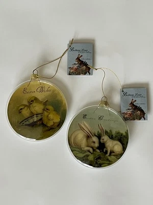 Bethany Lowe 4" Disco de Vidrio Cúpula Adorno - Saludos de Pascua - Nuevo con Etiquetas Foto 1 de 4