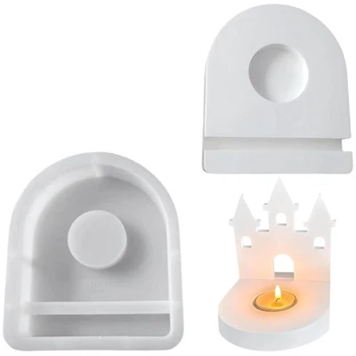 MOVKZACV Silikonformen Gießform Kerzenhalter Halbkreis Kreativ Basteln Wiederverwendbar