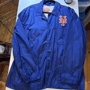NY Mets Levi Strauss Jacke Mantel gefüttert Vintage blau orange XL Windbreaker - Bild 1 von 15