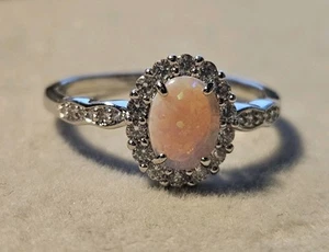Stunning Oval Fire Opal Ring - Picture 1 of 2