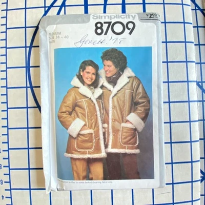 Mens Uncut 1970s Unlined Jacket Pattern Chest 38 40 Simplicity 8709 - Image 1 of 4