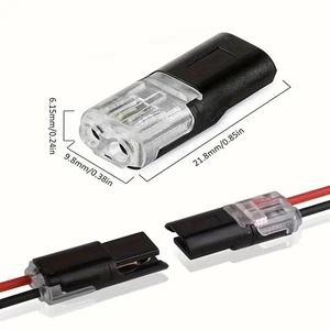 Smart & Durable 2 - Pin Pluggable LED Connectors: No Wire Stripping, AWG 18 - 22 - Picture 1 of 9