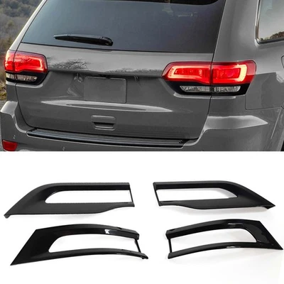 For 2014-2021 Jeep Grand Cherokee Gloss Black Tail Light Lamp Trim Bezel Kit Foto 1 de 4