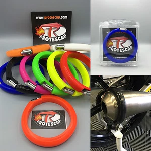 Protezione scarico moto, protezione silenziatore, anello di protezione scarico, dirt bike, blu, S - Foto 1 di 10
