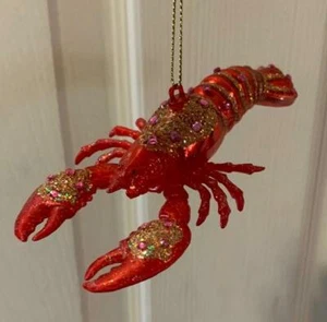 BLOWN GLASS LOBSTER~SEAFOOD~FOODIE CHRISTMAS ORNAMENT~NWT - Picture 1 of 5