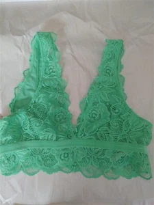 NWT Anthropologie XS Kelly Green Evalyn plunge Bralette 94980 - Picture 1 of 2