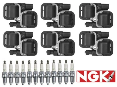 Bobina de encendido 6 MK y bujía 12 NGK para Mercedes-Benz C E G ML R S 1998-2008 Foto 1 de 4