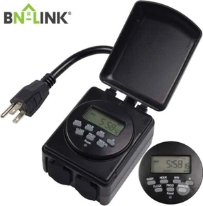 Temporizador digital programable de alta resistencia BN-LINK 7 días para exteriores salida doble 125V 60Hz - Imagen 1 de 8