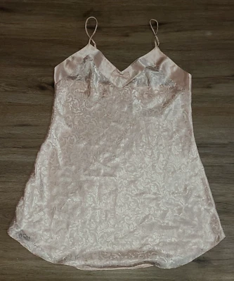 De Colección Lencería Cacique Talla M Slip Camisola Vestido de Noche Chemise Satinado Foto 1 de 4