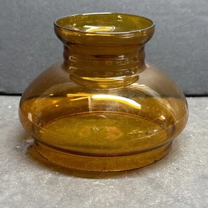 RARE VINTAGE 3 1/2” GLASS AMBER STUDENT LAMP SHADE - Picture 1 of 24