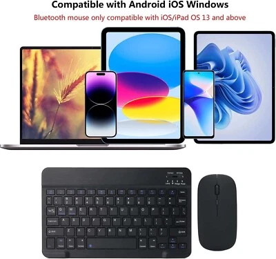 Portable Bluetooth Wireless Keyboard Mouse Combo Set For iPhone iPad Macbook - Image 1 of 4