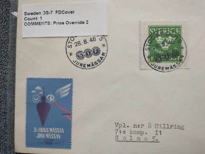 Sweden FIRST DAY COVER June 1946 - Image 1 of 4
