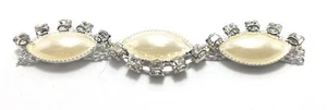 Kette Strass Schmuck 1,6 cm Crystal-Perle-Silver - 1MT - Bild 1 von 1