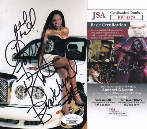 Foxy Brown New York Rapper RARE (TOUGH AUTOGRAPH) SIGNED JSA COA 4x6 AUTOGRAPHED Cover