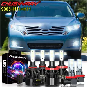 For Toyota Venza 2009 2010 2011-2016 Combo LED Headlight+Fog Lights Bulbs Kit - Picture 1 of 12