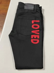 GUCCI Kids Girls Black LOVED Embroidery Skinny Jean Size 8 - Picture 1 of 12
