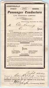 1874 RR Passenger Conductor Death Fund Notification Malignant Carbuncle - KK - Picture 1 of 2