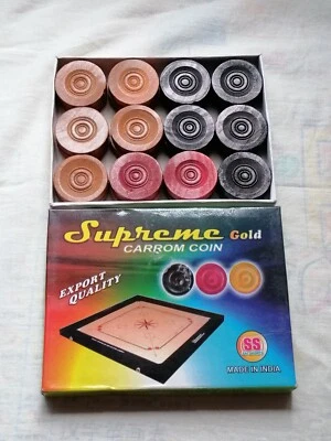 Supreme Carrom Board Coins Piece 24 Coins 1 Striker 140g Carrom Board Coin Game - Image 1 of 4
