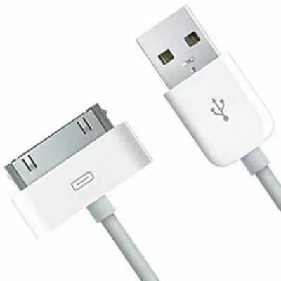 For iPhone 4 4S iPod Classic Video Touch USB Charger Charging Cable Cord White - Image 1 of 4