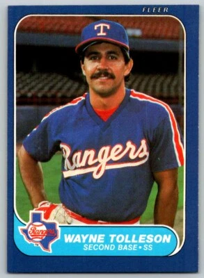 1986 FLEER WAYNE TOLLESON TEXAS RANGERS #573 - Image 1 of 2