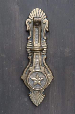 Victorian Brass Door Knocker / Waudes Patent / Old Vintage Reclaimed Antique Cover