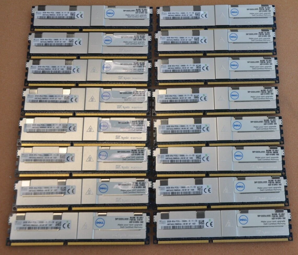 DELL Server 512GB (16x 32GB SNP1333D3LL9/32G) 4Rx4 PC3L-10600L LRDIMM RAM Kit - Image 1 of 1