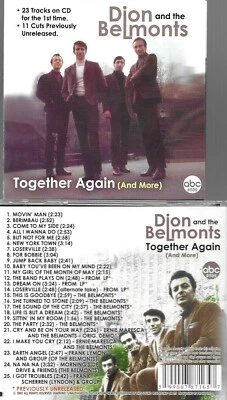 DION & THE BELMONTS-TOGETHER AGAIN-1968 REUNION-NEW CD Foto 1 de 2