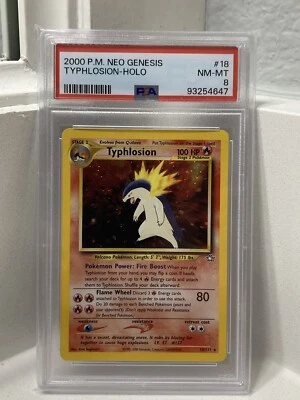 2000 Pokemon PSA 8 NM-MT Neo Genesis Typhlosion #18 Holo - Image 1 of 4