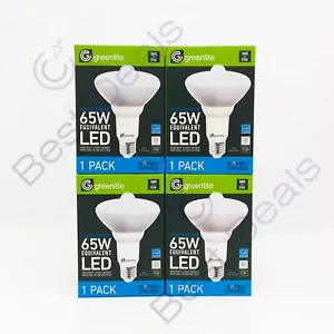 4 Pack Greenlite Motion Sensor LED 8W = 65W BR30 Floodlight Light Bulbs - Picture 1 of 6