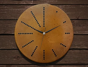 Bauernhausuhr Mitte des Jahrhunderts moderne handgefertigte Art Deco Patina Kupfer Wanduhr - Bild 1 von 15