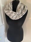 Women's Grey and White Mix Chunky Knitted Snood 