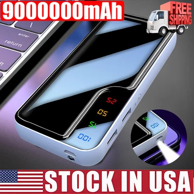 9000000mAh питания банк зарядное устройство портативный 2USB LED резервный аккумулятор для мобильного телефона - Изображение 1 из 4