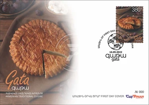 Armenia 2022 FDC Mi 1310 Traditional Cuisine Gata pastry flour sugar butter - Picture 1 of 1